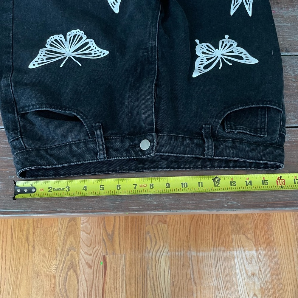 Black denim jeans with butterflies - Picture 7 of 7